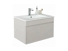 Тумба-умывальник Comforty Мадрид-80 серый шёлк + раковина Comforty 80Е