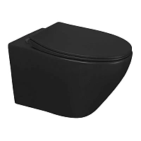 Унитаз Azario Keras matt black подвесной безободковый + сидение с микролифтом AZ-99046B (91725)