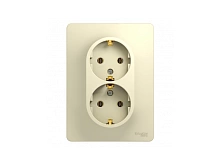 Розетка Glossa СП2 с/з бежевая GSL000224