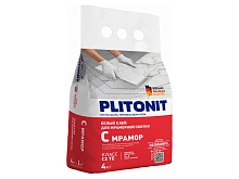 Клей плиточный Plitonit С С2TE для мраморной плитки супер белый  4кг — купить клей строительный