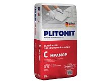 Клей плиточный Plitonit С С2TE для мраморной плитки супер белый 25кг (48шт/под) — купить клей строительный