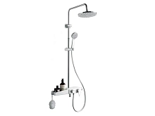 Душевая система Azario AZ-801 с поворотным изливом хром/белый (82037)