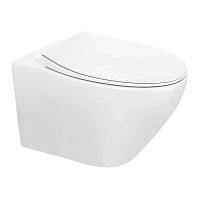 Унитаз Azario Keras white подвесной безободковый + сидение с микролифтом AZ-99046W (91724)